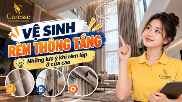 Vệ sinh rèm thông tầng: Những lưu rèm lắp ở cửa cao
